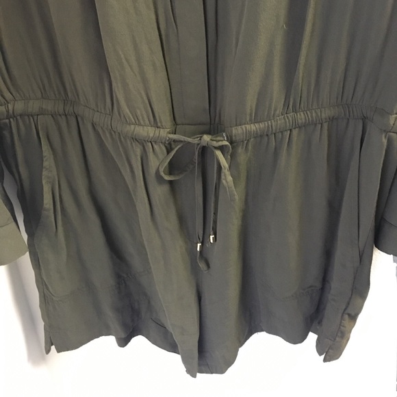 3/4 Sleeve Green Viscose Romper with Pockets- H&M - Picture 4 of 8